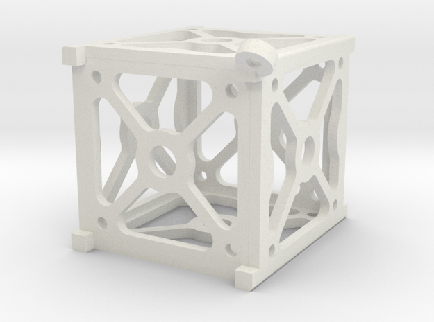 Cubesat Pendant in White Natural Versatile Plastic