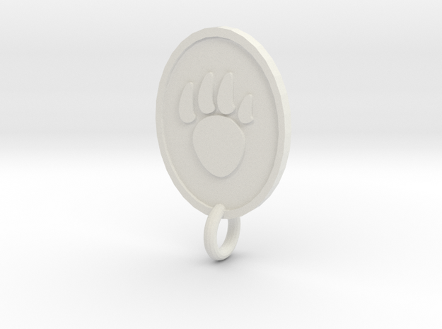 Claw Pendent in White Natural Versatile Plastic