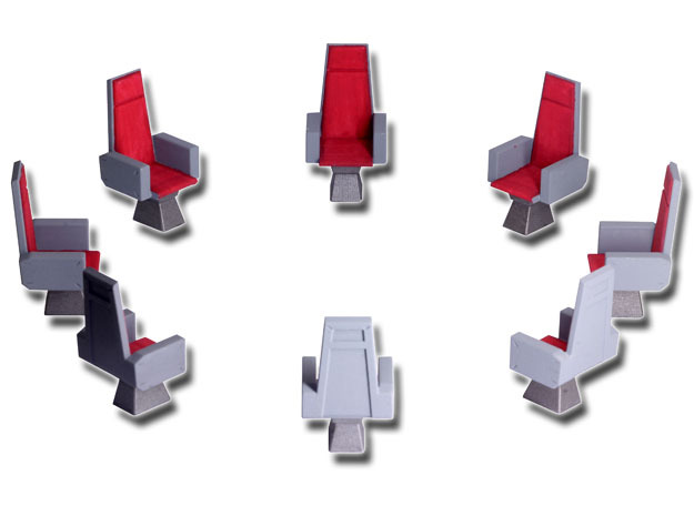 M.A.S.K. Energy Room - All 8 chairs in White Processed Versatile Plastic