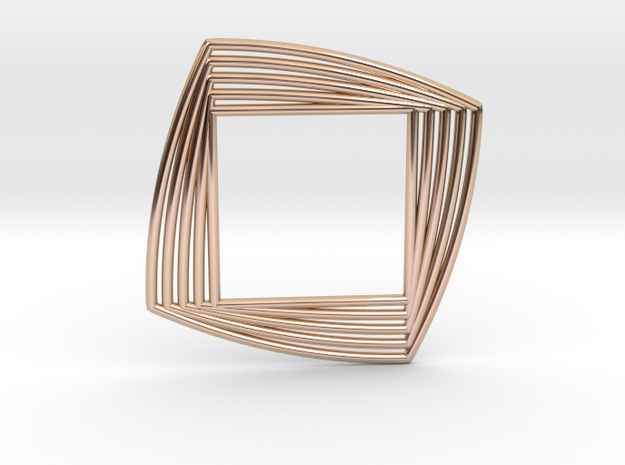 0549 Motion Of Points Around Circle (5cm) #026 in 14k Rose Gold Plated Brass