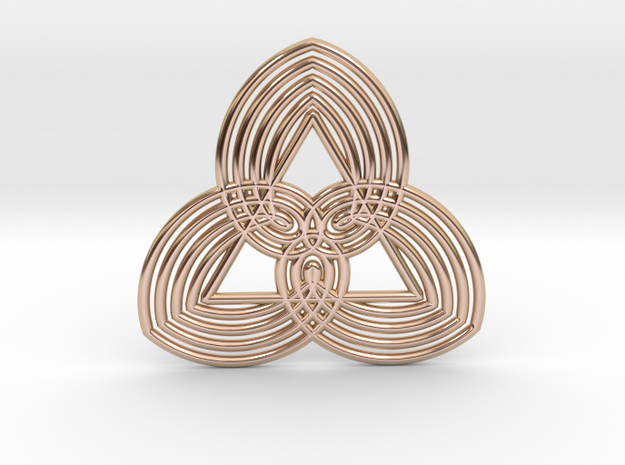 0558 Motion Of Points Around Circle (5cm) #035 in 14k Rose Gold Plated Brass
