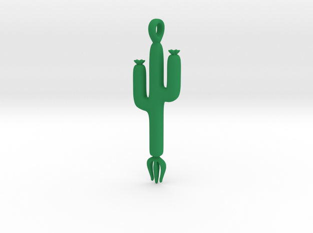 Cactus Pendant in Green Processed Versatile Plastic