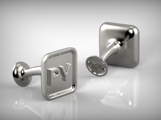 Custom Cufflink #02 - Square in Polished Silver