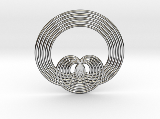 0569 Triple Rotation Of Points (5 cm) #001 in Fine Detail Polished Silver