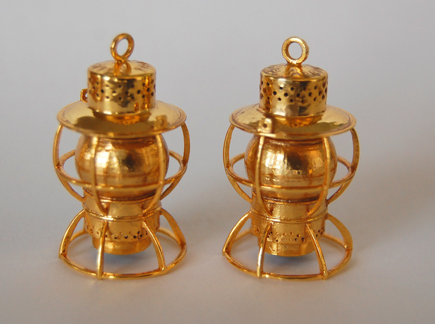 Dressel Lamp Earrings or charms in 18K Gold Plated