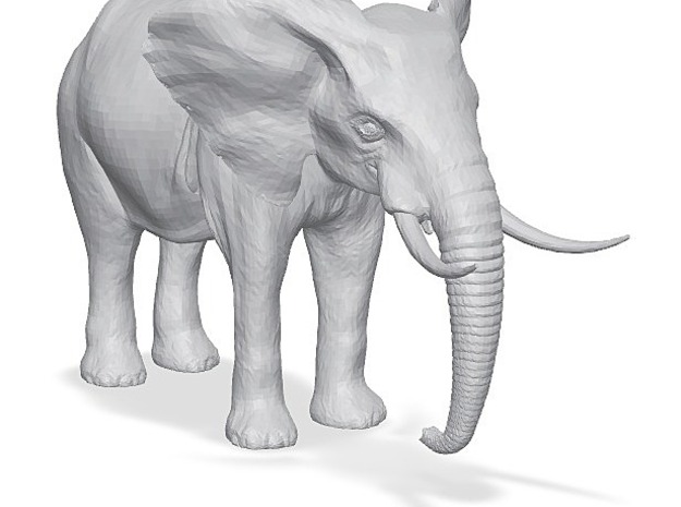 African Alpha Elephant in Tan Fine Detail Plastic