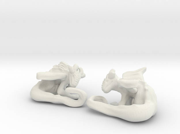 Cuddley Baby Dragons in White Natural Versatile Plastic
