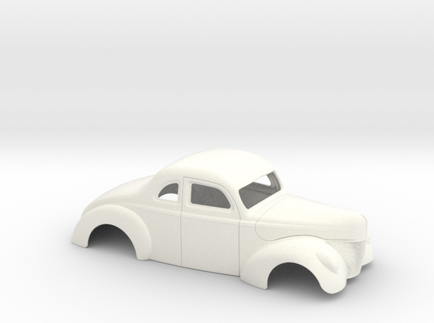 1/25 1940 Ford Coupe Stock in White Processed Versatile Plastic