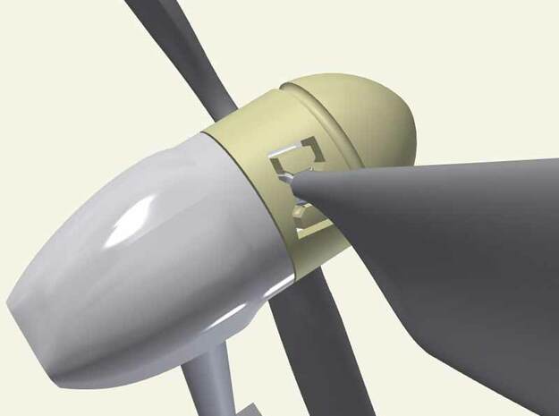 Model Wind Turbine: The rotor turns! in White Natural Versatile Plastic