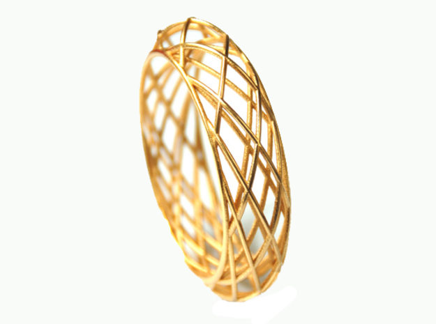 Bracelet Circles Sleek (size M) in Polished Gold Steel