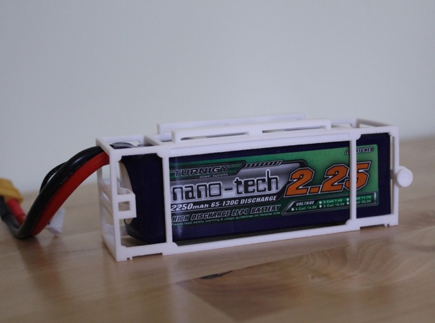 Turnigy Nanotech 2250 Battery Cage in White Natural Versatile Plastic