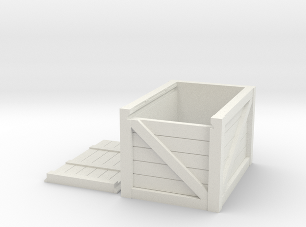 1/10 Scale Wooden box in White Natural Versatile Plastic