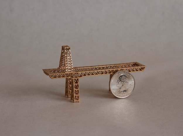 3.5" micro metal crane in Natural Bronze