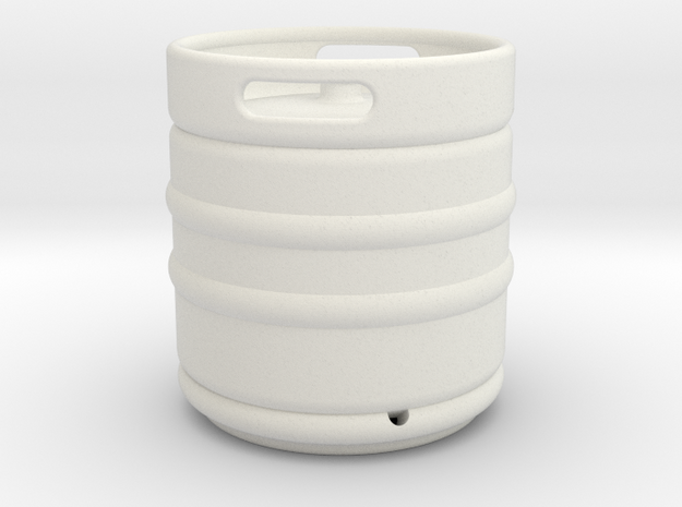 1/10 Scale Beer keg (small) in White Natural Versatile Plastic