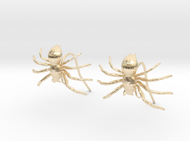 Spider Earring Two Pieces in 14k Gold Plated Brass