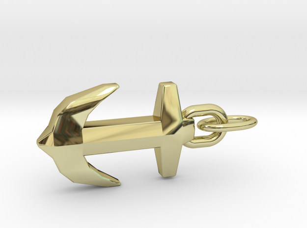 Precious Design Anchor Pendant in 18k Gold Plated Brass
