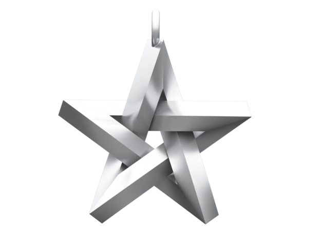 Impossible Star Pendant in Polished Silver