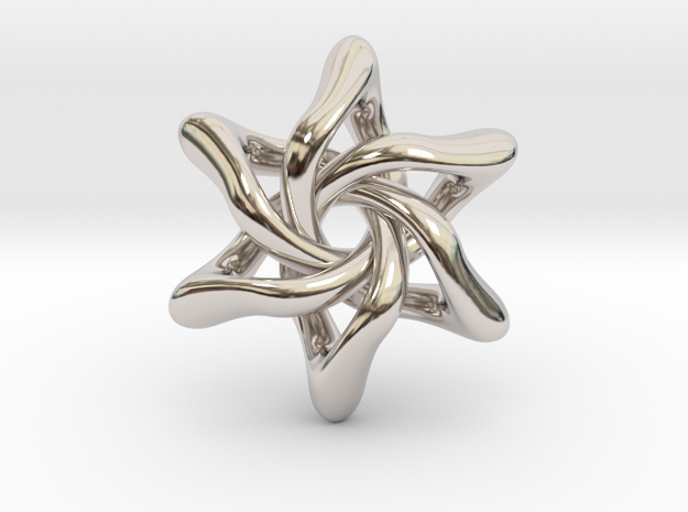 Exia Pendant - 35mm in Rhodium Plated Brass