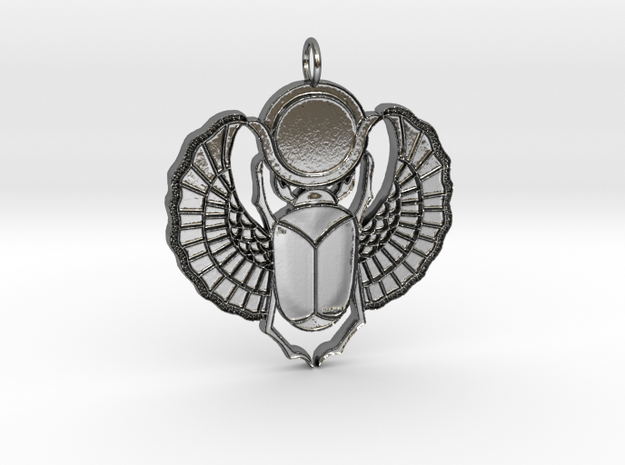 Winged Skull in Polished Silver