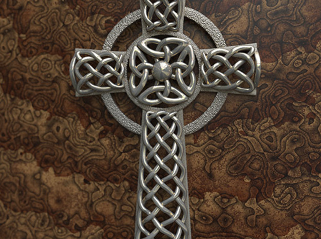 Celtic Cross - Small version in Polished Bronzed Silver Steel