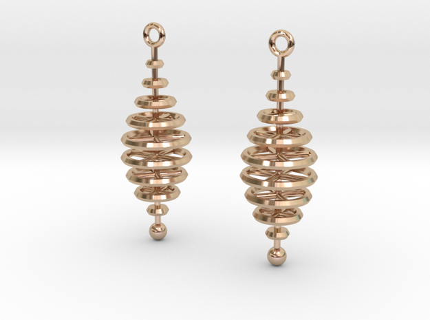 Ring-Stack Earrings in 14k Rose Gold Plated Brass