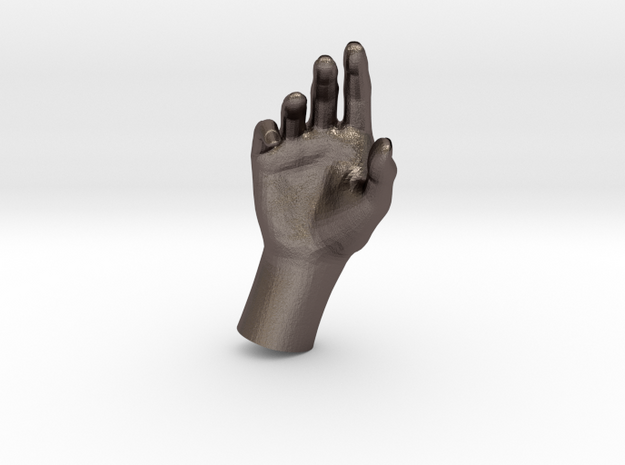 1/10 Hand 030 in Polished Bronzed Silver Steel