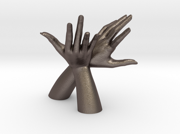 1/10 Hand 031 in Polished Bronzed Silver Steel