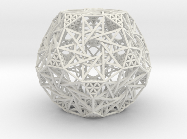 Truncated Hyper-Dodecahedron 4.2" in White Natural Versatile Plastic