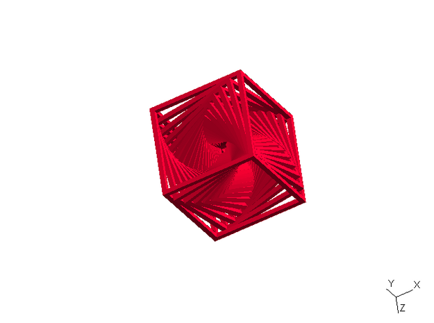 Twisted Frame Thingy - small in Red Processed Versatile Plastic
