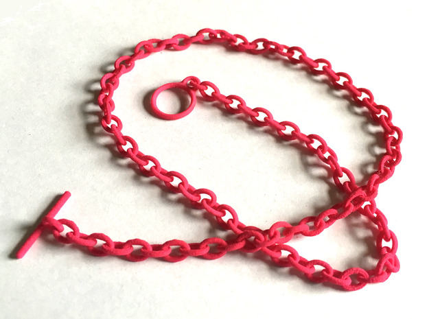Basic Oval Chain - 18in in Pink Processed Versatile Plastic