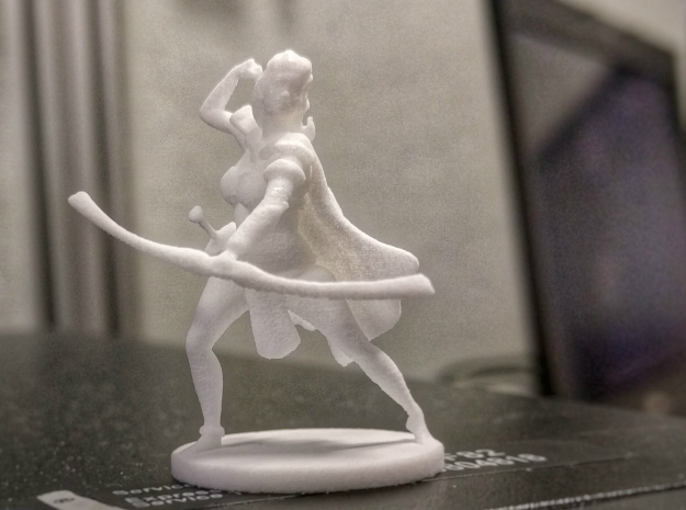 Pathfinder / D&D Female Forest Elf Ranger in White Processed Versatile Plastic