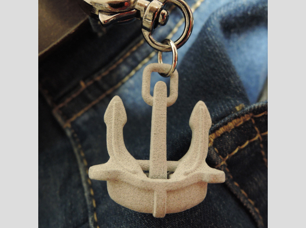 Anchor Pendant-Head -for Japan navy ship -A- in White Natural Versatile Plastic