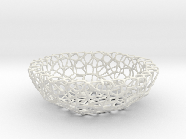 Bowl (19 cm) - Voronoi-Style #1  in White Natural Versatile Plastic