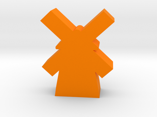 Game Piece, Windmill in Orange Processed Versatile Plastic