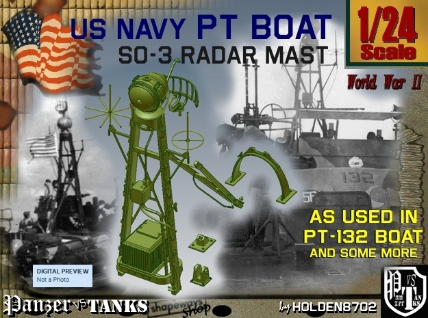 1-24 SO-3 Radar Mast PT-132 in Tan Fine Detail Plastic
