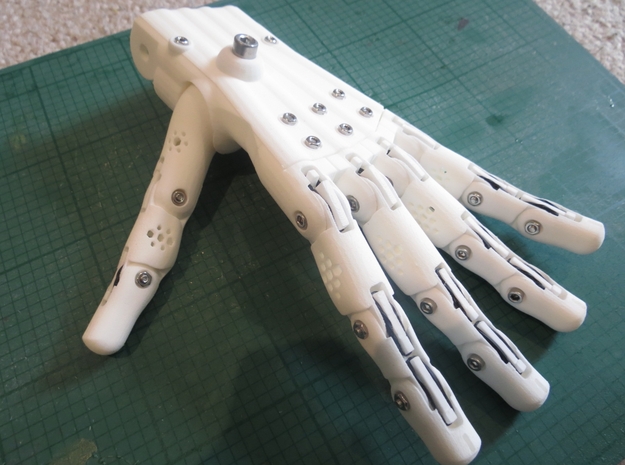 3D Printed Hand Left in White Natural Versatile Plastic