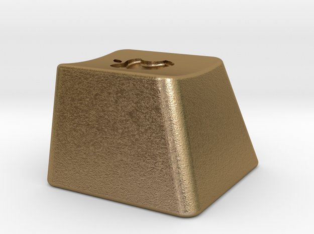 Keyboard Cap Pendant - Solid Apple in Polished Gold Steel
