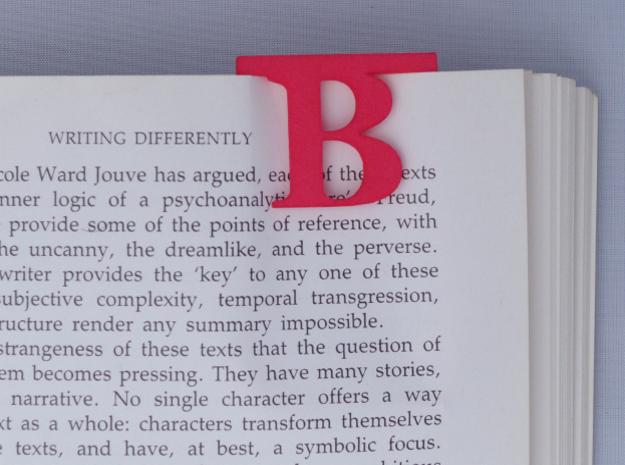 Bookmark Monogram. Initial / Letter  B  in Red Processed Versatile Plastic