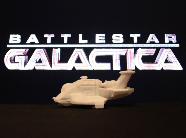 Raptor, Standard in Flight (Battlestar Galactica) in White Natural Versatile Plastic: 1:72