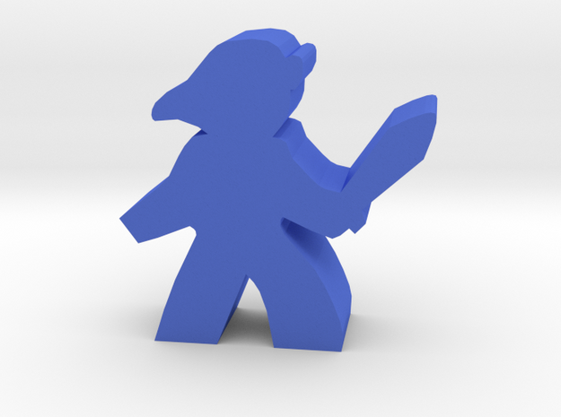Game Piece, Warrior Heroine in Blue Processed Versatile Plastic