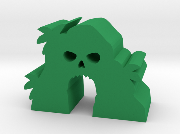 Game Piece, Skull Island in Green Processed Versatile Plastic