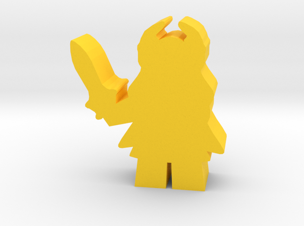 Game Piece, Warrior Princess in Yellow Processed Versatile Plastic
