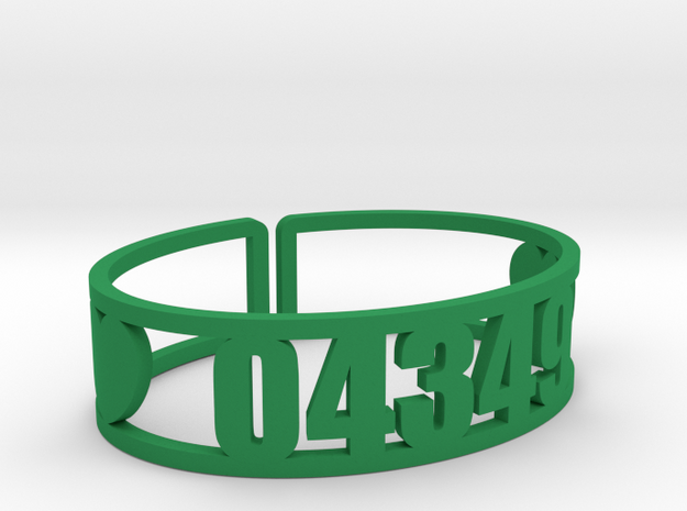 Vega Zip Cuff in Green Processed Versatile Plastic