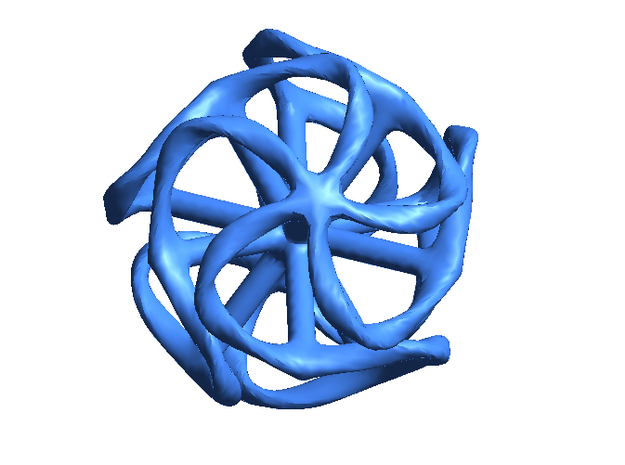 Dodecahedron Mesh in Blue Processed Versatile Plastic