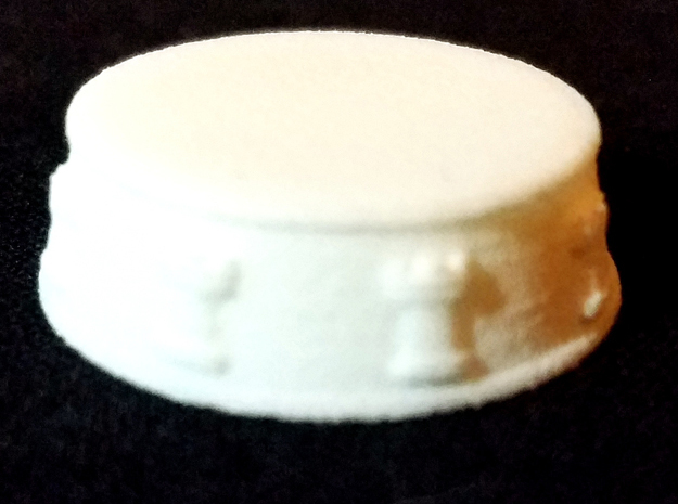 Chess Rook Base - 1 inch in White Natural Versatile Plastic