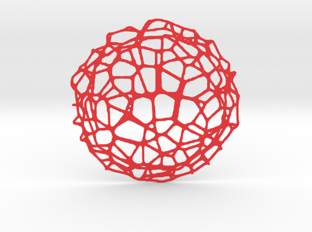 Drink coaster - Voronoi #9 (9 cm) in Red Processed Versatile Plastic