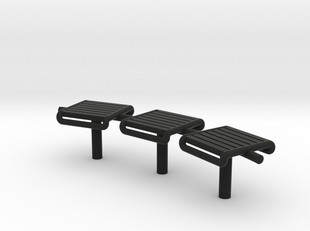 Bench Modern Metal - HO 87:1 Scale in Black Natural Versatile Plastic