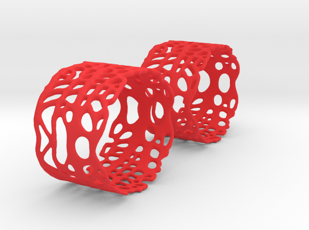 Sea fan Pair of Napkin rings in Red Processed Versatile Plastic