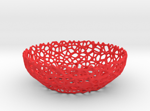 Voronoi key shell (10 cm) - Style #8 in Red Processed Versatile Plastic