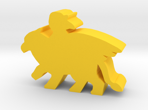 Game Piece, Griffin Rider in Yellow Processed Versatile Plastic